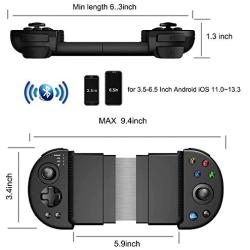 Wireless Mobile Controller Gamepad, PUBG Mobile Game Controller with Triggers for 3.5-6.5 Inch Android iOS 11.0~13.3, for Most of Shooting Games Stretchable Grip FPS Games Gamepad