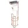 mDesign Freestanding Metal Wire Toilet Paper Roll Holder Stand and Dispenser with Storage Shelf for Cell, Mobile Phone - Bathroom Storage Organization - Holds 3 Mega Rolls - Rose Gold mDesign Freestanding Metal Wire Toilet Paper Roll Holder Stand and Dispenser with Storage Shelf for Cell, Mobile Phone - Bathroom Storage Organization - Holds 3 Mega Rolls - Rose Gold