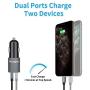Meagoes Fast Car Charger Adapter, Dual 2.4A/12W Ports Compatible for Apple iPhone 11 Pro Max/11 Pro/11/XS Max/XS/XR/X/8 Plus/8/7 Plus/7/6 Plus/6s/6 and More, with 3.3ft MFi Certified Lightning Cable