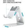 Adjustable Cell Phone Stand, OMOTON Aluminum Desktop Cellphone Stand with Anti-Slip Base and Convenient Charging Port, Fits All Smart Phones, Silver Adjustable Cell Phone Stand, OMOTON Aluminum Desktop Cellphone Stand with Anti-Slip Base and Convenient Charging Port, Fits All Smart Phones, Silver