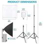 Neewer Upgraded 450W LED Photography Softbox Lighting Kit: (2) 24x24 Inches Softbox with E27 Socket and 5500K Instant Brightness Energy Saving LED Bulbs and Stand for Photo Studio Video Shooting