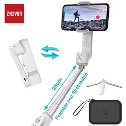 Zhiyun Smooth X, Portable Gimbal Stabilizer, Foldable Selfie Stick, with Intelligence Object Tracking, Compatible with iPhone 11 Pro Xs Max X Smartphone Cell Phone Samsung, Pouch+ Tripod White