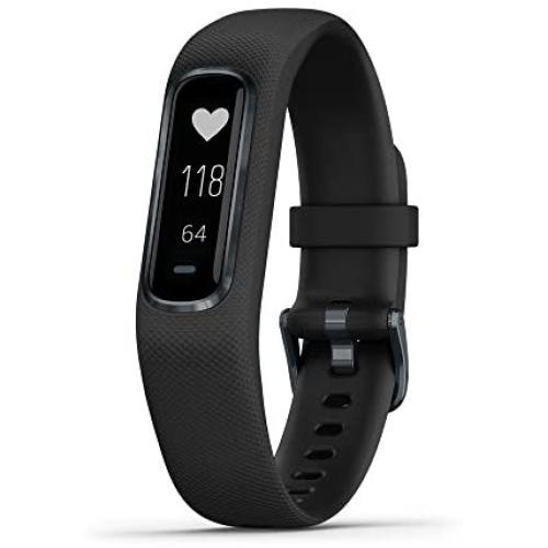 Garmin 010-01995-10 Vivosmart 4, Activity and Fitness Tracker w/ Pulse Ox and Heart Rate Monitor, Midnight W/ Black Band, 0.75 Inches