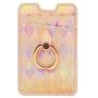 Oddss Rose Gold Cell Phone Card Hoder with Ring Stand RFID Blocking Ring Pocket Wallet Stick on Cell Phone Credit for Back of iPhone,Android Smartphones