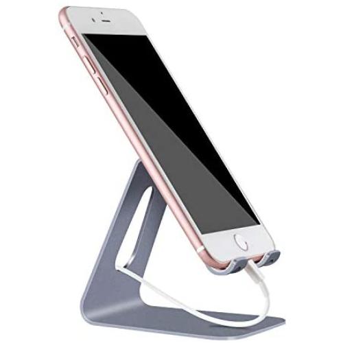 Cell Phone Stand for Desk, YOSHINE Cell Phone Holder Universal Phone Dock Stand Holder Cradle for Phone 12 11 Xs Max XR X 8 7 6S Plus 5S 4S, Huawei, Samsung S9 S8, Other Smart Phones - Space Grey