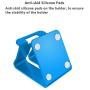Rumfo Cell Phone Stand, Universal Portable Aluminum Desktop Charger Mount Holder Metal Charging Dock Cradle for Nintendo Switch iPhone Samsung Android Smartphones and Tablets (Blue)