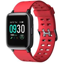 Willful Smart Watch for Android Phones Compatible iPhone Samsung IP68 Swimming Waterproof Smartwatch Sports Watch Fitness Tracker Heart Rate Monitor Digital Watch Smart Watches for Men Women Red