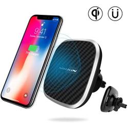 Nillkin Wireless Phone Car Charger - Qi Magnetic Wireless Charger Car Mount, 10W Fast Charging Air Vent Phone Holder, Compatible for iPhone 11/11 Pro/11 Pro Max/XS/X/8 Plus,Samsung S10/S10+/S9/S8