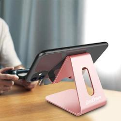 CreaDream Cell Phone Stand, Cradle, Holder,Aluminum Desktop Stand Compatible with Switch, All Smart Phone, iPhone 11 Pro Xs Max Xr X Se 8 7 6 6s Plus SE 5 5s-Rose Gold