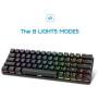 DIERYA Mechanical Gaming Keyboard 60% True RGB Backlit Bluetooth 4.0 Wired/Wireless LED Computer Keyboard for Multi-Device iPhone Android Mobile PC Laptop - Cherry MX Red Equivalent Switch (DK-63)