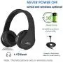 Bluetooth Foldable Headphones Wireless Over-Ear Stereo Earbuds, Wired Headsets with Built-in Microphone Soft Earmuffs & Lightweight for iPhone/Samsung/LG/iPad/PC/TV with Carrying Case (Black) Bluetooth Foldable Headphones Wireless Over-Ear Stereo Earbuds, Wired Headsets with Built-in Microphone Soft Earmuffs & Lightweight for iPhone/Samsung/LG/iPad/PC/TV with Carrying Case (Black)