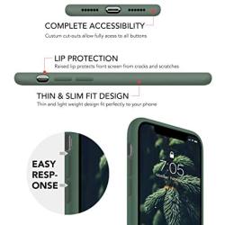 OuXul Case for iPhone X/iPhone Xs case Liquid Silicone Gel Rubber Phone Case,iPhone X/iPhone Xs 5.8 Inch Full Body Slim Soft Microfiber Lining Protective Case（Forest Green）