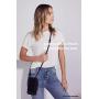 Bandolier Emma Crossbody Phone Case and Wallet - Black Leather with Pewter Detail - Compatible with iPhone SE / 8, 7, 6 Only