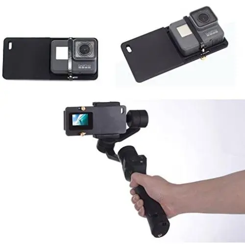 Cochanvie Switch Mount Board Plate, Suit for GoPro Hero 7/6/5/4/3+ Xiaomi Yi 4K Action Camera to Mount on DJI OSMO Mobile 2 1/ Zhiyun Smooth C, Smooth Q 4 3 2 Handheld Gimbal Stabilizers