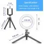 Ring Light,Selfie Led Ring Light with Flexible Tripod Stand & Cell Phone Holder with for Live Streaming & YouTube Video, Dimmable Desk Makeup Ring Light for Photography, 3 Light Modes & 10 Brightness