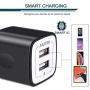 USB Wall Charger, Charger Adapter, Ailkin 3-Pack 2.1Amp Dual Port Quick Charger Plug Cube Replacement for Phone X/7/6S/6S Plus/6 Plus/6/5S, Samsung Galaxy S7/S6/S5 Edge, LG, HTC, Huawei, Moto, Kindle