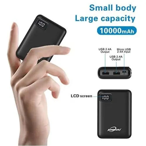 Portable Phone Charger 10000mAh Quick Charge 2.4 A Power Bank External Battery Packs Dual Ports with LCD Display Powerpack Compatible for iPhone Huawei iPad Samsung Galaxy Nintendo Switch (Black) Portable Phone Charger 10000mAh Quick Charge 2.4 A Power Bank External Battery Packs Dual Ports with LCD Display Powerpack Compatible for iPhone Huawei iPad Samsung Galaxy Nintendo Switch (Black)