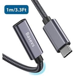 USB C Extension Cable(3.3ft/1m),Basevs USB Type C 3.1 gen Male to Female Charging & Sync Extender Cord for Nintendo Switch, MacBook Pro, Google Pixel 3/2 XL, USB-C Hub, Samsung S8 and More