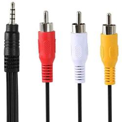 Padarsey 3.5 mm to RCA AV Camcorder Video Cable,3.5mm Male to 3RCA Male Plug Stereo Audio Video AUX Cable for Smartphones,MP3, Tablets,Speakers,Home Theater (3.5 Straight to 3 RCA 1.5m)