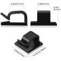 80pcs Cable Clips, Adhesive Cable Organizer Cell Phone Cords Holder Wire Clips, Car Wire Mangement, Cord Clips for Ofiice, Home and Desktop (Black)