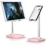 Cell Phone Stand, Tekpluze Angle Height Adjustable Cell Phone Stand for Desk,Thick Case Friendly Phone Holder Stand for Desk, Compatible with All Mobile Phones (Pink) Cell Phone Stand, Tekpluze Angle Height Adjustable Cell Phone Stand for Desk,Thick Case Friendly Phone Holder Stand for Desk, Compatible with All Mobile Phones (Pink)