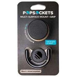 PopSockets: Collapsible Grip & Stand for Phones and Tablets - Black & Mount