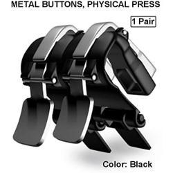 Mobile Game Controller, Metallic Aim and Capacitive Sensitive Press Shooting Buttoms L1 R1 for Knives Out/Rules of Survival, Mobile Phone Joystick for Android iPhone iOS 1 Pair (Black) (Renewed)