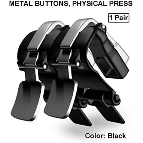 Mobile Game Controller, Metallic Aim and Capacitive Sensitive Press Shooting Buttoms L1 R1 for Knives Out/Rules of Survival, Mobile Phone Joystick for Android iPhone iOS 1 Pair (Black) (Renewed)