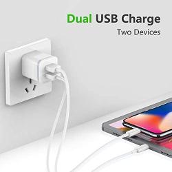 Phone Charger 6ft Cable with Wall Plug (Pack of 4), DECIPA Dual USB Wall Charger Adapter Block Cube with Charging Cord Replacement for iPhone Xs/Xs Max/XR/X 8/7/6/6S Plus SE/5S/5C, Pad, Pod