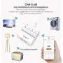 Smart Power Strip WiFi Plug Outlet Wireless Socket Surge Protector Compatible with Alexa Google Assistant IFTTT,4 AC Outlet 4 USB Ports,Remote Voice Control Timer USB Charger School College Dormitory
