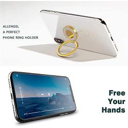 Cell Phone Ring Holder Stand, Allengel 360 Rotation Bling Metal Finger Phone Ring Grip Kickstand for Strongly Magnetic Car Mount Compatible with iPhone/Samsung/LG/Sony/HTC, Gold