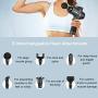 Percussion Massager, Handheld Cordless Deep Tissue Massage Gun for Muscle Relief and Recovery, Powerful Quiet Electric Drill Massager Includes 6 Heads and Portable Carrying Case - Black