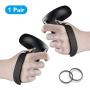 [Updated Version] KIWI design Knuckle Strap for Oculus Quest/Oculus Rift S Touch Controller Grip Accessories with Replaceable Rubber Loops (Black, 1 Pair)