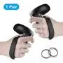 [Updated Version] KIWI design Knuckle Strap for Oculus Quest/Oculus Rift S Touch Controller Grip Accessories with Replaceable Rubber Loops (Black, 1 Pair)