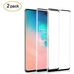 Keklle Galaxy S10 Plus Screen Protector,[2 Pack][3D Curved][Anti-Scratch][Anti-Fingerprint][High Definition] Full Coverage Tempered Glass Screen Protector Suitable for Samsung S10 Plus