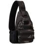 Tactical Military Chest Sling Bag Water Resistant MOLLE Shoulder Backpack Mens One Strap Daypack with Water Bottle Holder