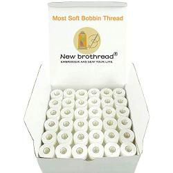 New brothread 144pcs White 60S/2(90WT) Prewound Bobbin Thread Plastic Size A SA156 for Embroidery and Sewing Machine Polyester Thread Sewing Thread