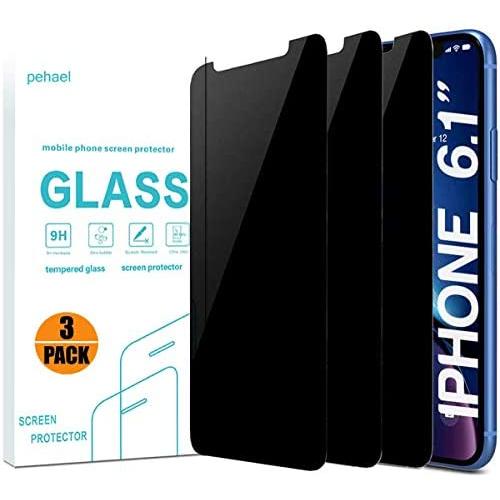 pehael Privacy Screen Protector for iPhone 11 iPhone Xr, 9H Hardness Anty- Spy Tempered Glass, 3D Touch, Easy Install[6.1 inch](3 Pack) …