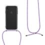 kwmobile Crossbody Case Compatible with Apple iPhone XR - Clear Transparent TPU Cell Phone Cover with Neck Cord Lanyard Strap - Transparent/Light Blue