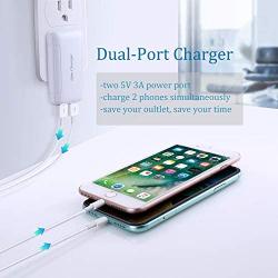 USB Charger Plug, Excgood Ultra Compact USB Wall Charger Foldable Wall Plug Compatible with Home Camera, iPhone 11 Pro Max/Xr/Xs/X, Galaxy S10/9/8, Pixel and More Smartphone, 3-Pack,White