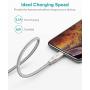 iPhone Charger Xcentz 3ft 2 Pack, Apple MFi Certified Lightning Cable, High-Speed iPhone Charger Cable Durable Braided Charging Cord for iPhone 11/X/XS/XR/XS Max/8/7/7 Plus/6/5s, iPad Mini/Air, Silver