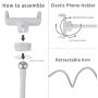 Tranesca Selfie Ring Light with Cell Phone Holder Stand for Live Stream/Makeup, LED Camera Lighting [3-Light Mode] with Flexible Arms Compatible with iPhone 8 7 6 Plus X Android (White)