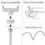 Tranesca Selfie Ring Light with Cell Phone Holder Stand for Live Stream/Makeup, LED Camera Lighting [3-Light Mode] with Flexible Arms Compatible with iPhone 8 7 6 Plus X Android (White)