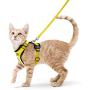 rabbitgoo Cat Harness and Leash for Walking, Escape Proof Soft Adjustable Vest Harnesses for Medium Large Cats, Easy Control Breathable Pet Safety Jacket with Reflective Strips & 1 Metal Leash Ring