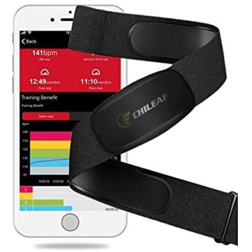 CHILEAF CL800 Heart Rate Monitor Chest Strap Fitness Tracker IP67 Waterproof for Wahoo, Polar Beat, Strava, Zwift, Nike+ Run Club,Support Bluetooth 4.0 and ANT+, iPhone & Android Compatible