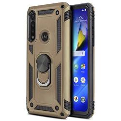 CasemartUSA Phone Case for [Motorola Moto G Power (XT2041)], [Ring Series][Gold] Full Rotating Metal Ring Cover with Kickstand (Tracfone, Straight Talk, Simple Mobile, Consumer Cellular)