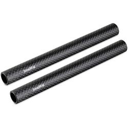 SMALLRIG 15mm Carbon Fiber Rod for 15mm Rod Support System (Non-Thread), 6 inches Long, Pack of 2-1872