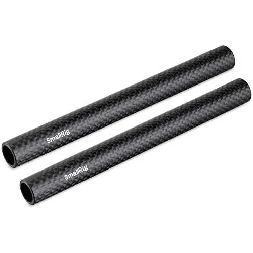 SMALLRIG 15mm Carbon Fiber Rod for 15mm Rod Support System (Non-Thread), 6 inches Long, Pack of 2-1872 SMALLRIG 15mm Carbon Fiber Rod for 15mm Rod Support System (Non-Thread), 6 inches Long, Pack of 2-1872