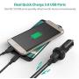 Quick Charge 3.0 Car Charger RAVPower 40W 3A Car Adapter with Dual Qc USB Ports Compatible with Galaxy S10+ S9+ S8+ Note 10+ Note 9+ Note 8, iPhone 11 Pro Max X XR XS Max and More (Black)