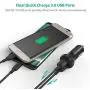Quick Charge 3.0 Car Charger RAVPower 40W 3A Car Adapter with Dual Qc USB Ports Compatible with Galaxy S10+ S9+ S8+ Note 10+ Note 9+ Note 8, iPhone 11 Pro Max X XR XS Max and More (Black)